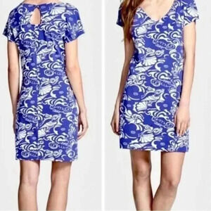 Lilly Pulitzer Daniella Dress Size XS Seahorse Seashell Pattern Resort Travel